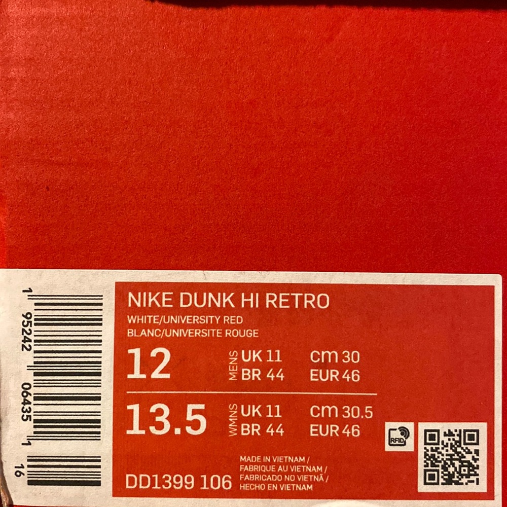 Nike Dunk Hi Retro men’s US size 12 - Picture 2 of 11